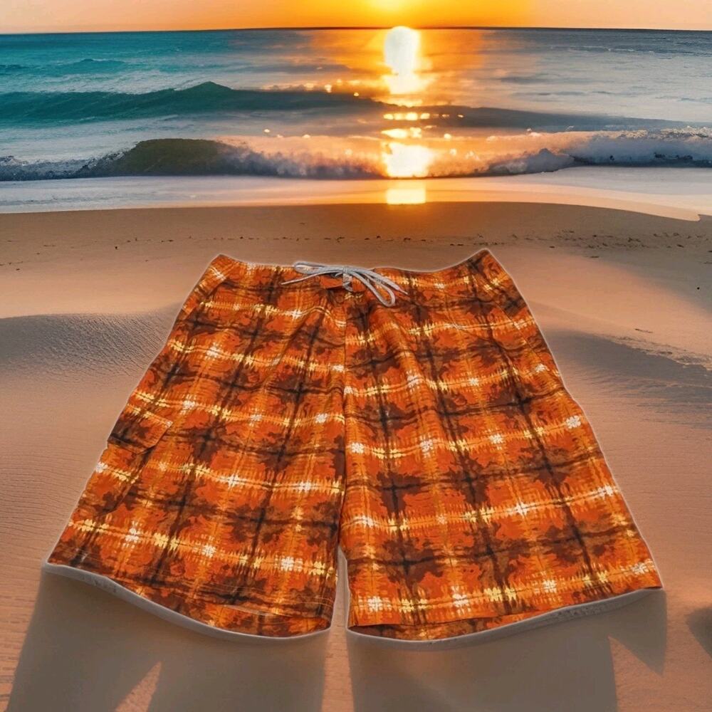 Columbia Mens 40 Board Shorts Swim Trunks Fishing Omni-Shield Fish Orange